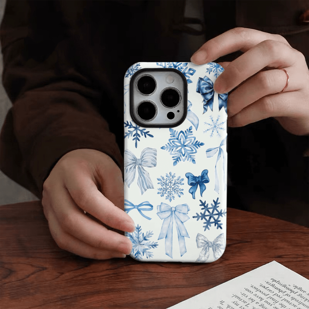 Blue Winter Bow Case
