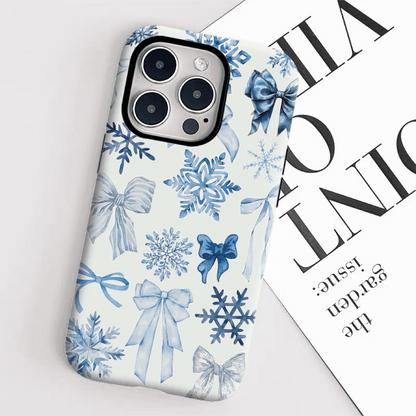 Blue Winter Bow Case
