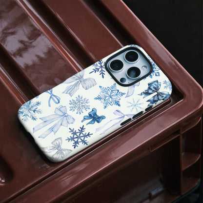 Blue Winter Bow Case