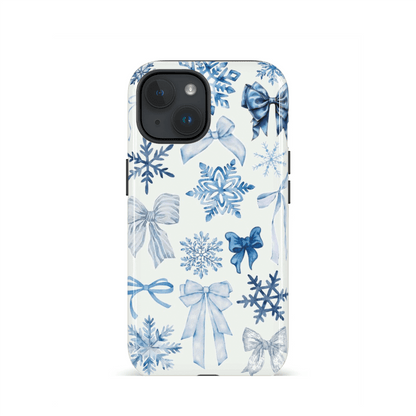 Blue Winter Bow Case